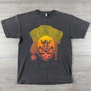 Alstyle Classic Mens Skeleton Motorcycle Graphic T-Shirt Faded Black Medium